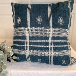 Two Pottery Barn Throw Pillows in Navy